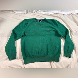 Polo By Ralph Lauren 100% Lambs Wool Kelly Green Pullover Sweater Shrunk Large